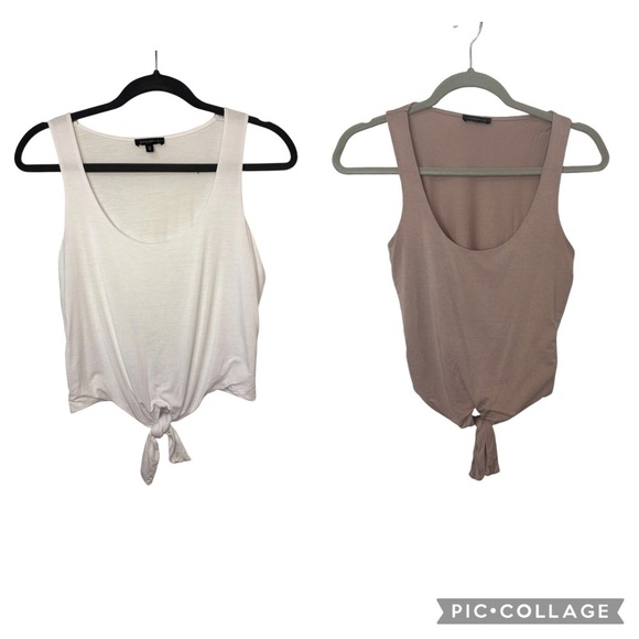 Dynamite Sleeveless Crop Tops Size Small White and Beige - Picture 1 of 12